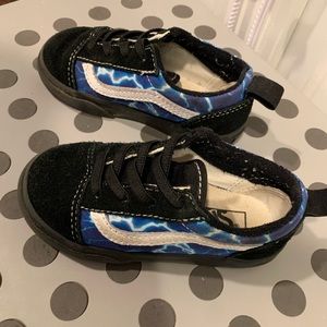 Toddler Blue Lightning Slip On Vans
